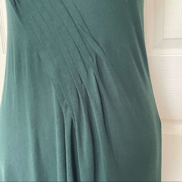 Gap Forest Green Sleeveless Pleated Draped Tapered Hem Tank Top, Medium - Picture 3 of 13
